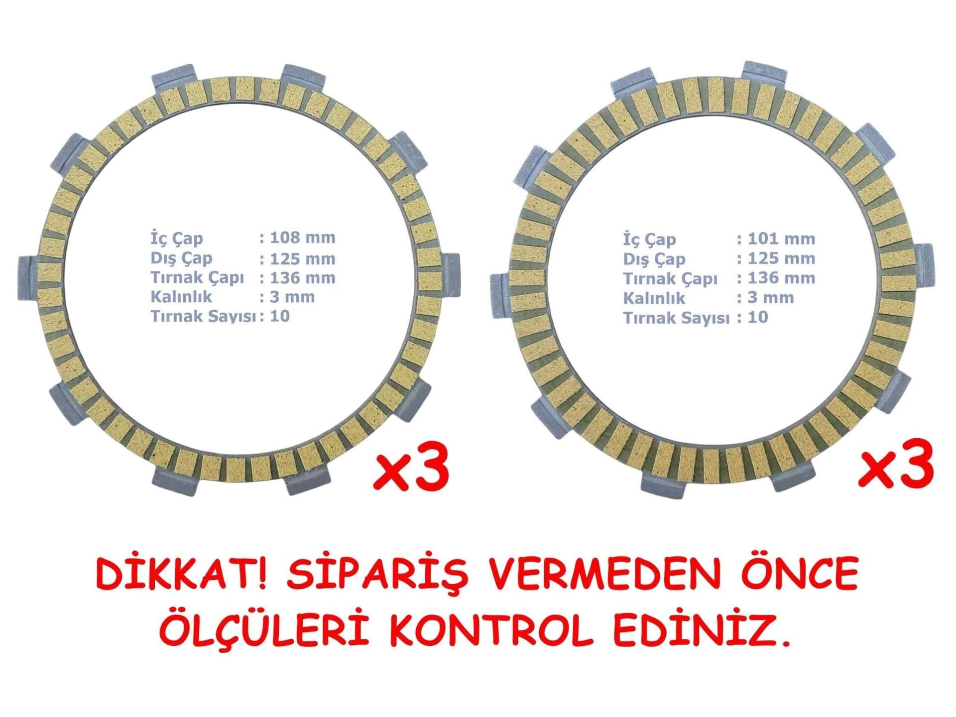Cf Moto Nk250 Sr250 Sr450 Debriyaj Balatası 3+3 E5 (2022-....) 10T 101/108-125-135 Mm