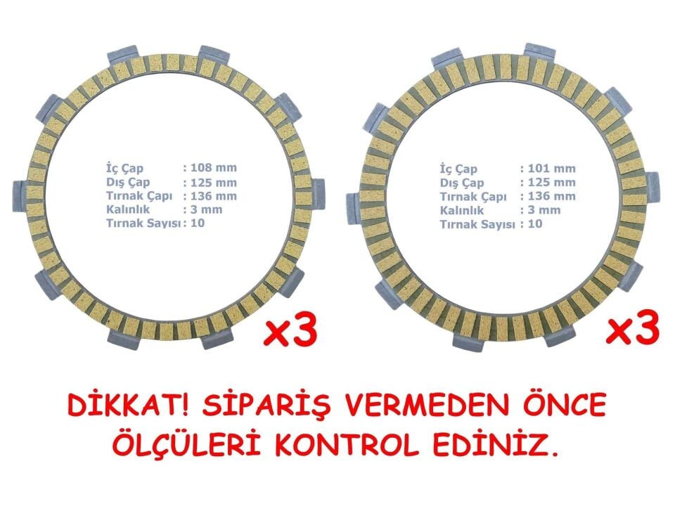 Cf Moto Nk250 Sr250 Sr450 Debriyaj Balatası 3+3 E5 (2022-....) 10T 101/108-125-135 Mm