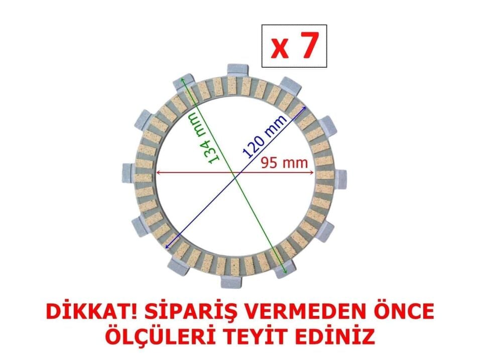 Cf Moto Nk250 Debriyaj Balatası 7 Li (2022 Öncesi) 12T 95-120-134 Mm