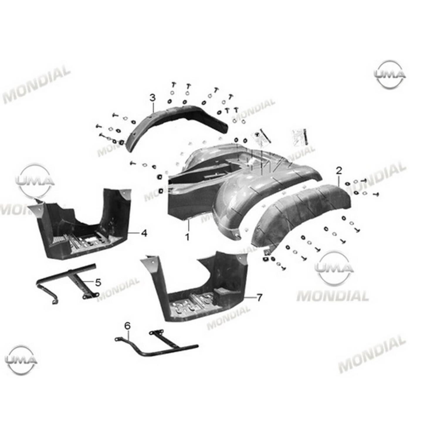 Mondial Atv Terratrack 200 Arka Çamurluk Kırmızı