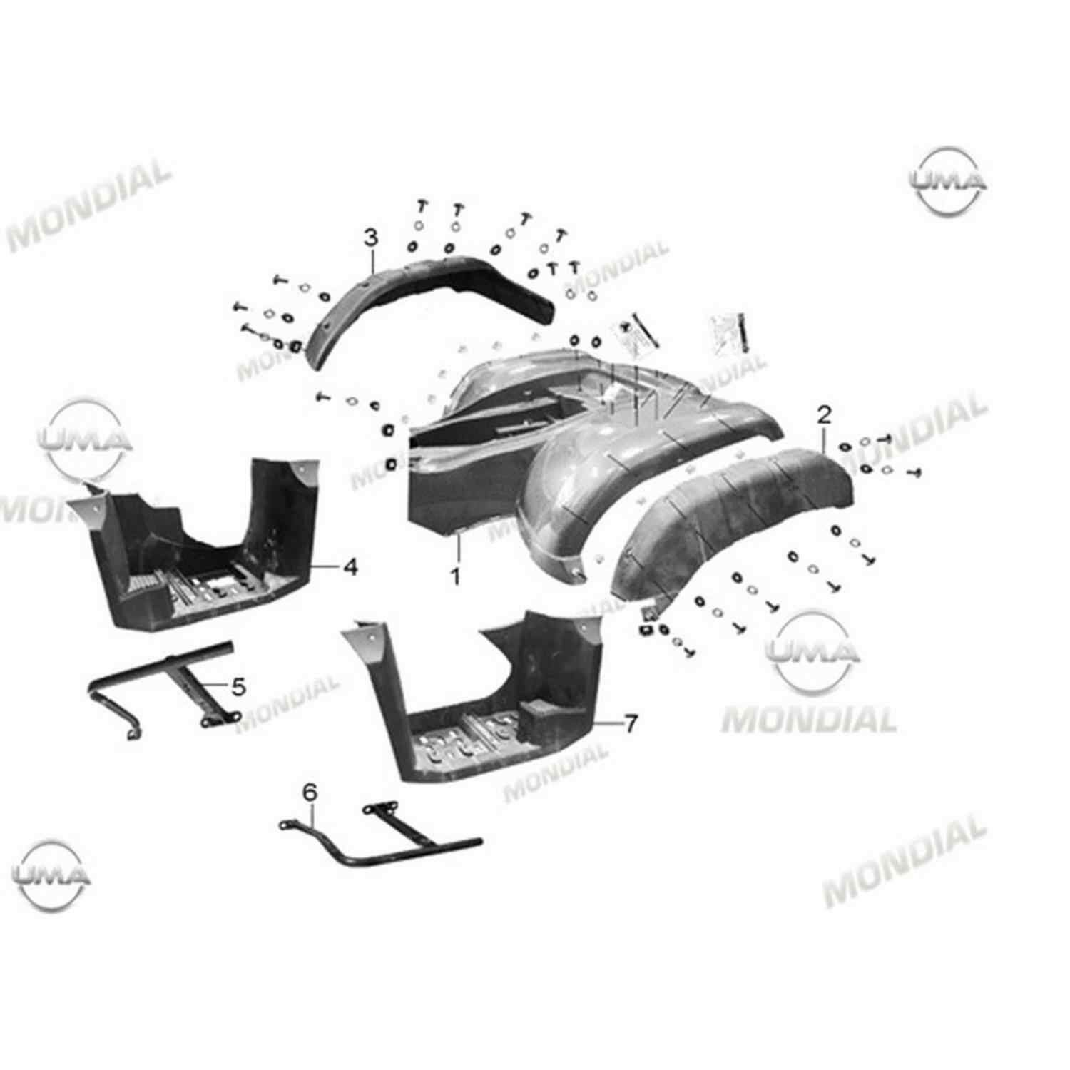 Mondial Atv Terratrack 200 Arka Çamurluk Kırmızı