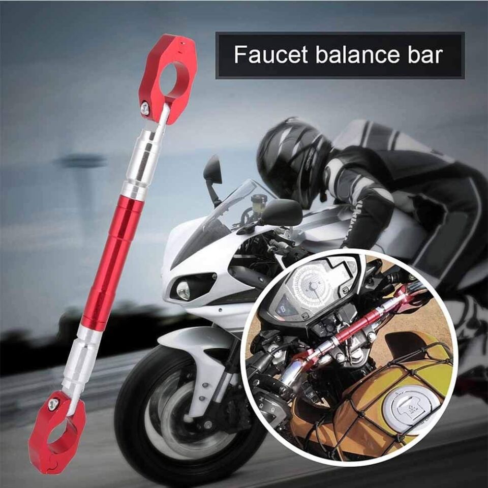 22Mm Alüminyum Alaşımlı Uzunluğu Ayarlanabilir Gidon Dengeleyici Bar Kırmızı
