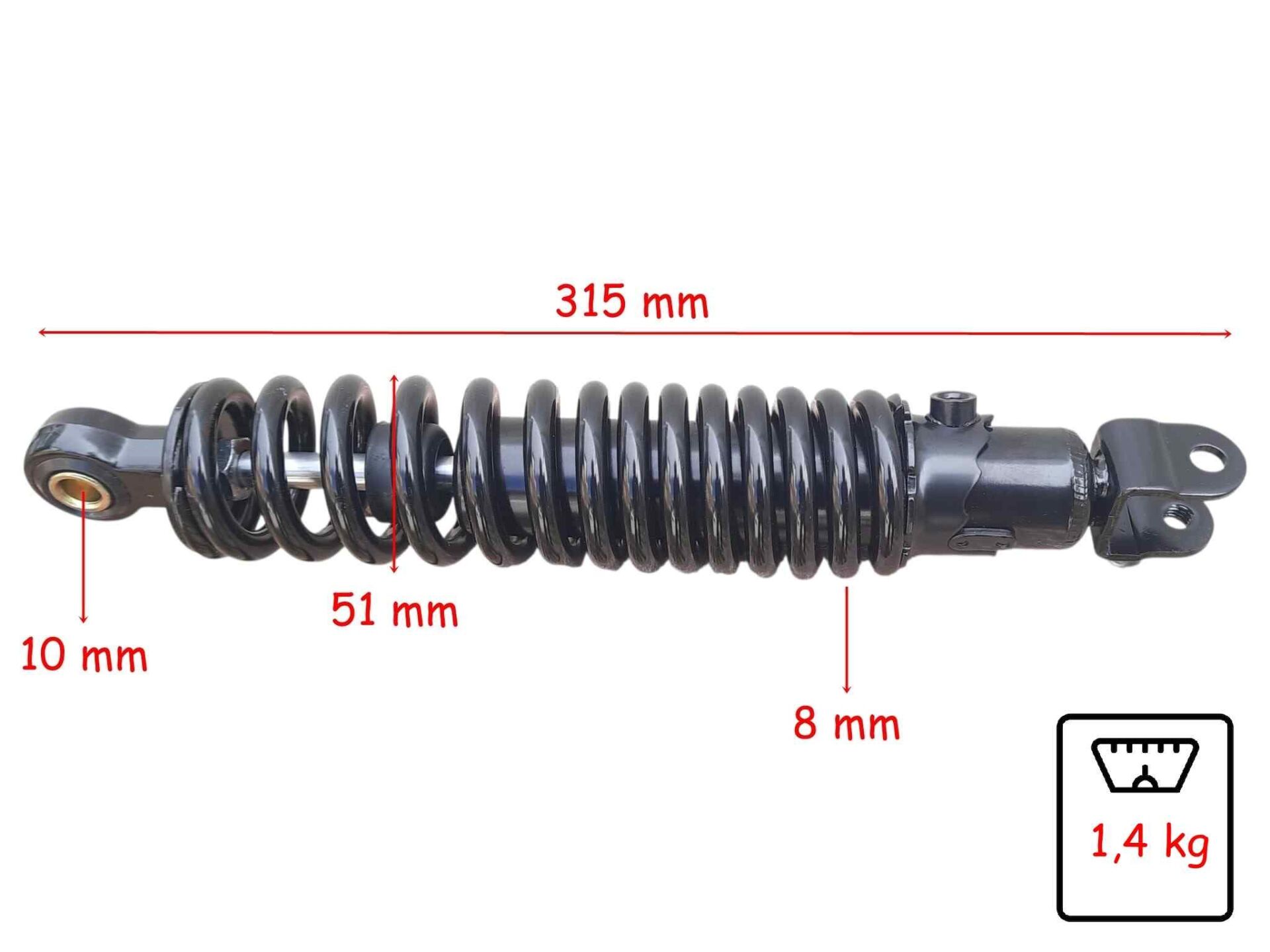 Arora Scooter 50 Arka Amortisör Ayarlı 315 Mm (8 Yay) Cappucino Uyumlu