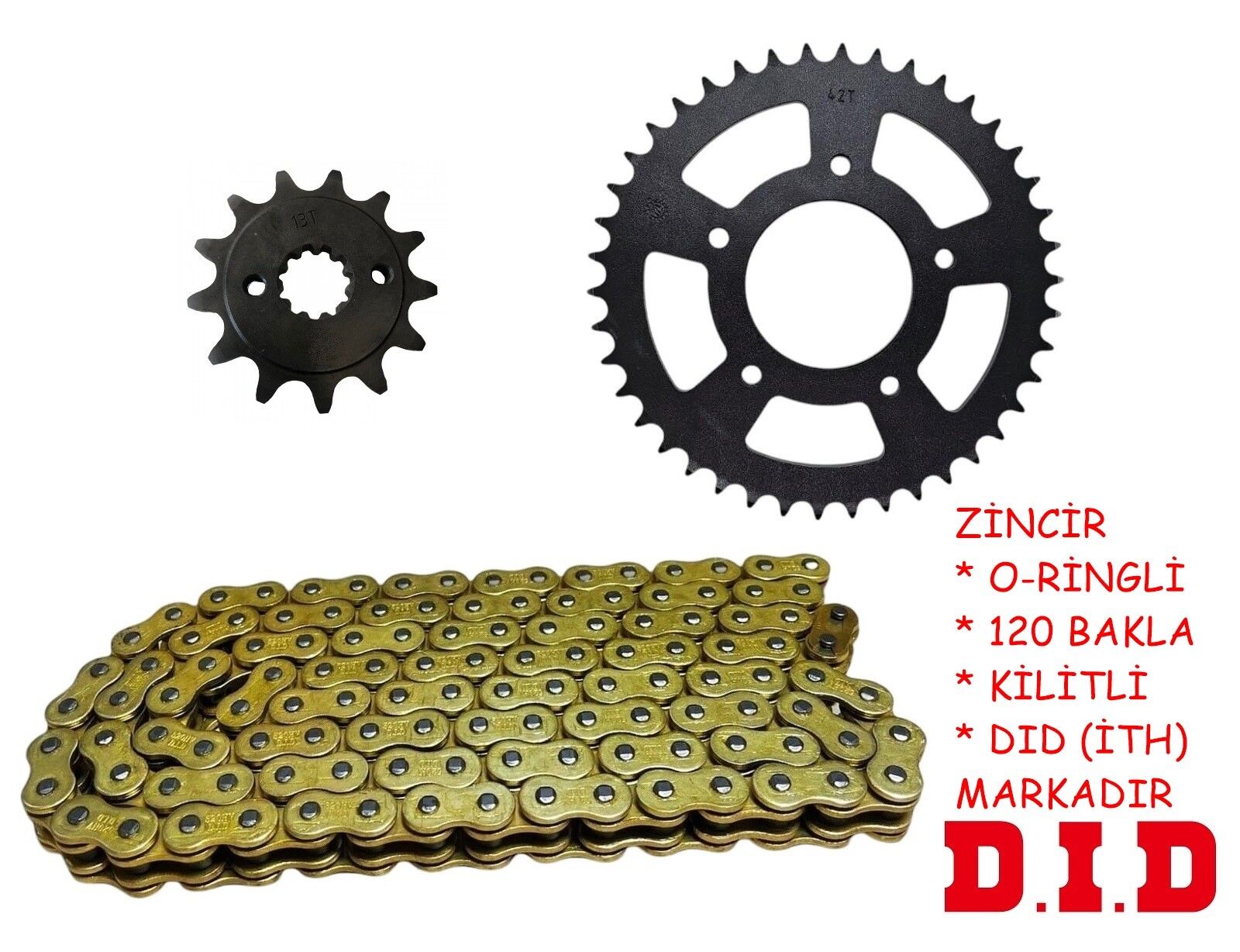 Cf Moto Nk-Sr250 Ön-Arka Dişli Zincir Set O-Ringli 42-13T 520Hv 120L (Dıd)