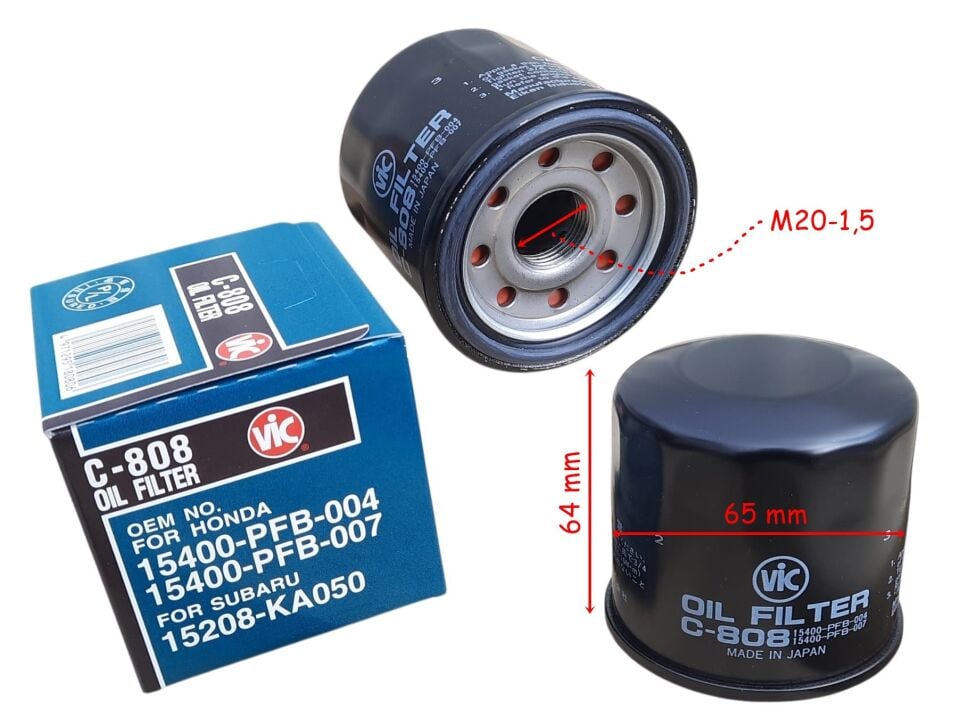 Yamaha Mt-25 R25 Mt-07 Mt-09 Yağ Filtresi Japon Vic Hf204 65-64-20 Mm