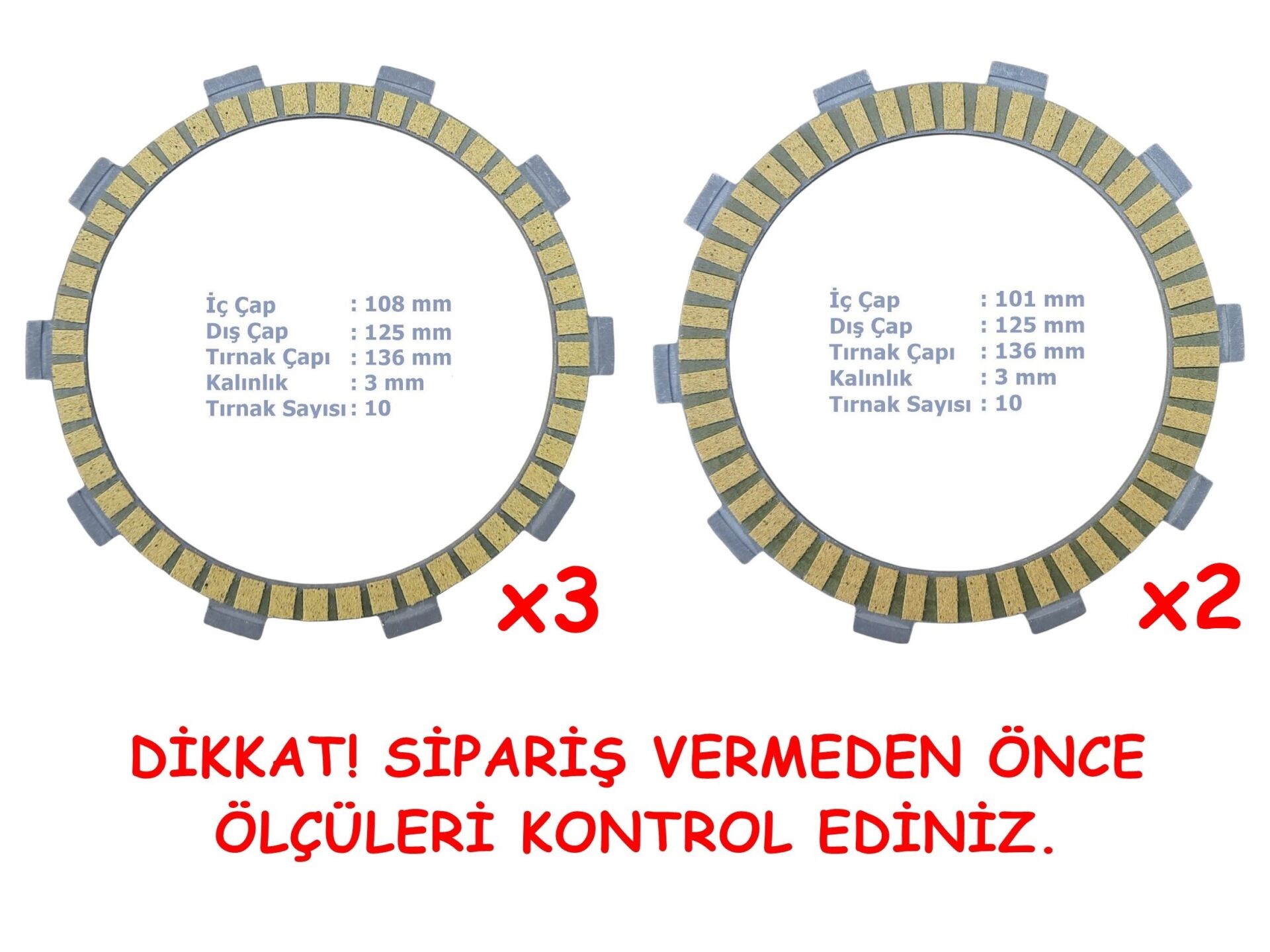 Cf Moto Nk250 Sr250 Debriyaj Balatası 3+2 10T 101/108-125-136