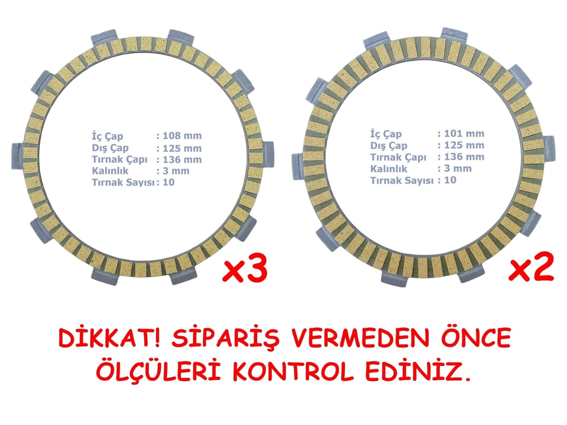 Cf Moto Nk250 Sr250 Debriyaj Balatası 3+2 10T 101/108-125-136