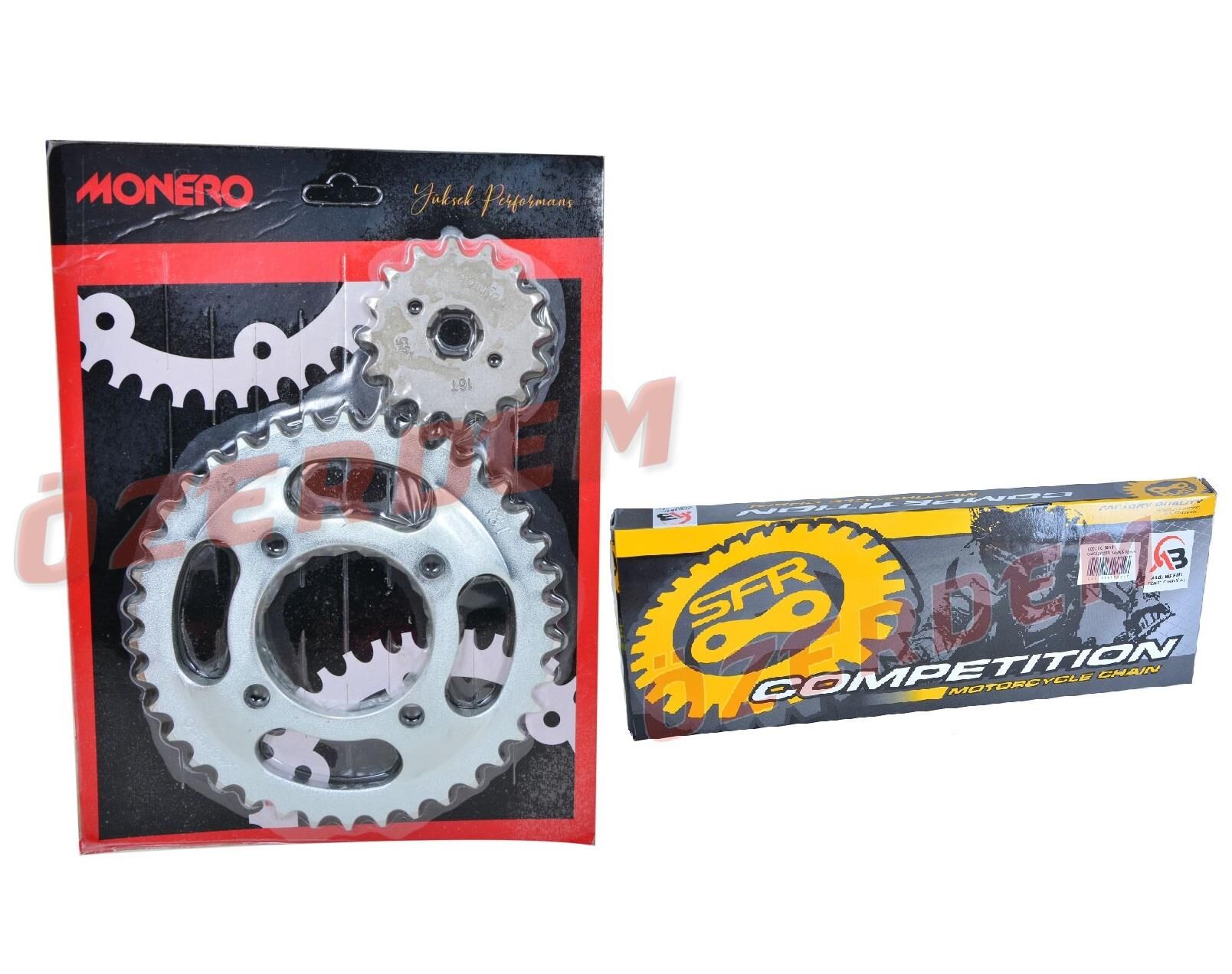 125Cg Cgl Kaplinli Ön-Arka Dişli Zincir Set Mnr-Sfr 428 110L 45-15T