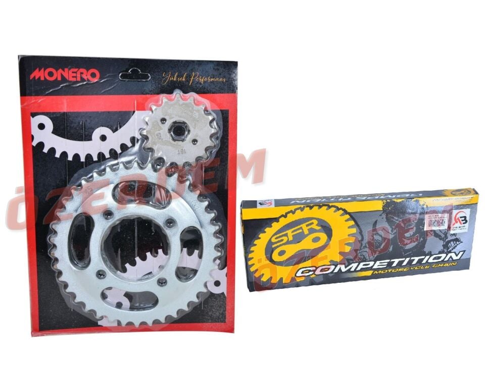 125Cg Cgl Kaplinli Ön-Arka Dişli Zincir Set Mnr-Sfr 428 110L 45-15T