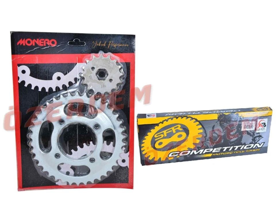 Cg Cgl Kaplinli Ön-Arka Dişli Zincir Set Mnr-Sfr 428 110L 45-15T