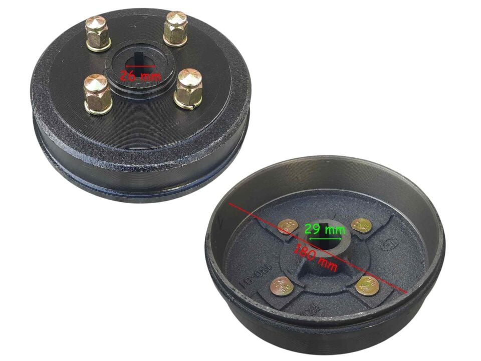 Ebıs E-Bis 3 Tekerli Arka Göbek 180 Mm Bijonlu