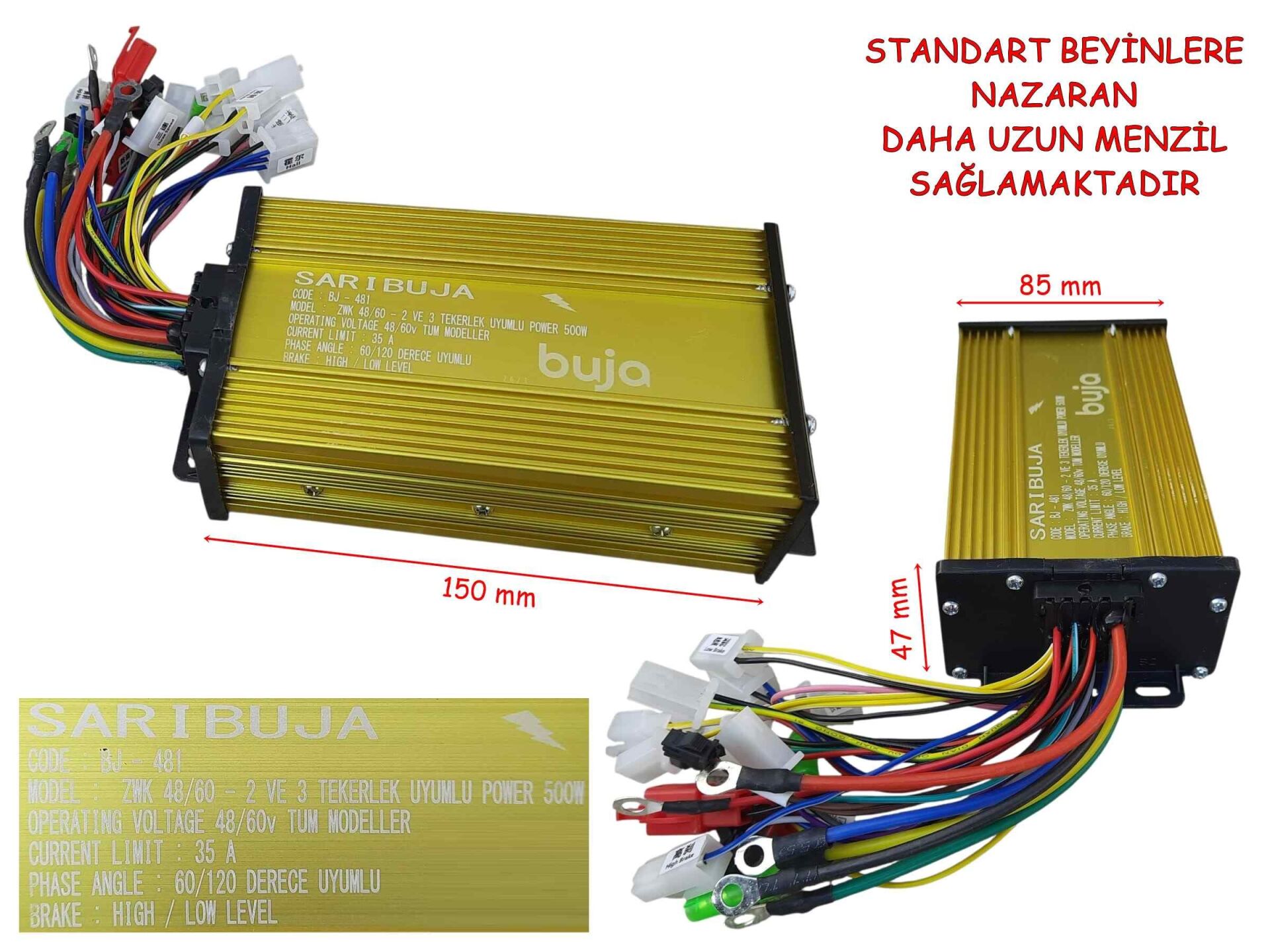 Ebıs E-Bis Hız Kontrol Cdi Akıllı Beyin 48-60V 500W Sarı Uzun Menzil