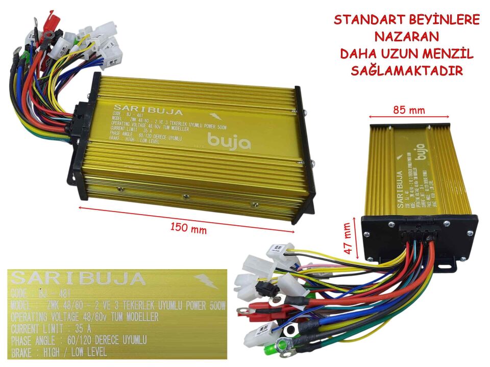Ebıs E-Bis Hız Kontrol Cdi Akıllı Beyin 48-60V 500W Sarı Uzun Menzil