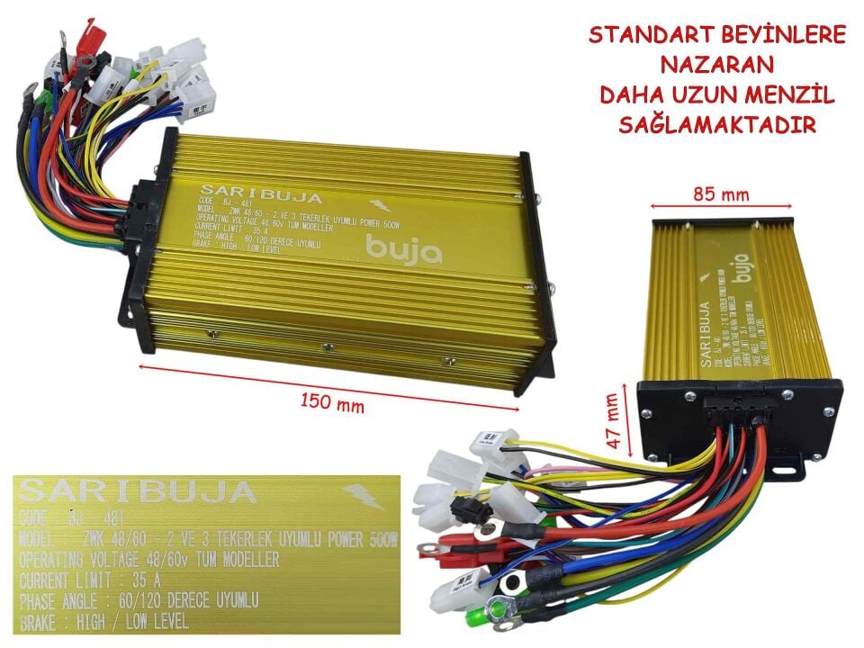 Ebıs E-Bis Hız Kontrol Cdi Akıllı Beyin 48-60V 500W Sarı Uzun Menzil