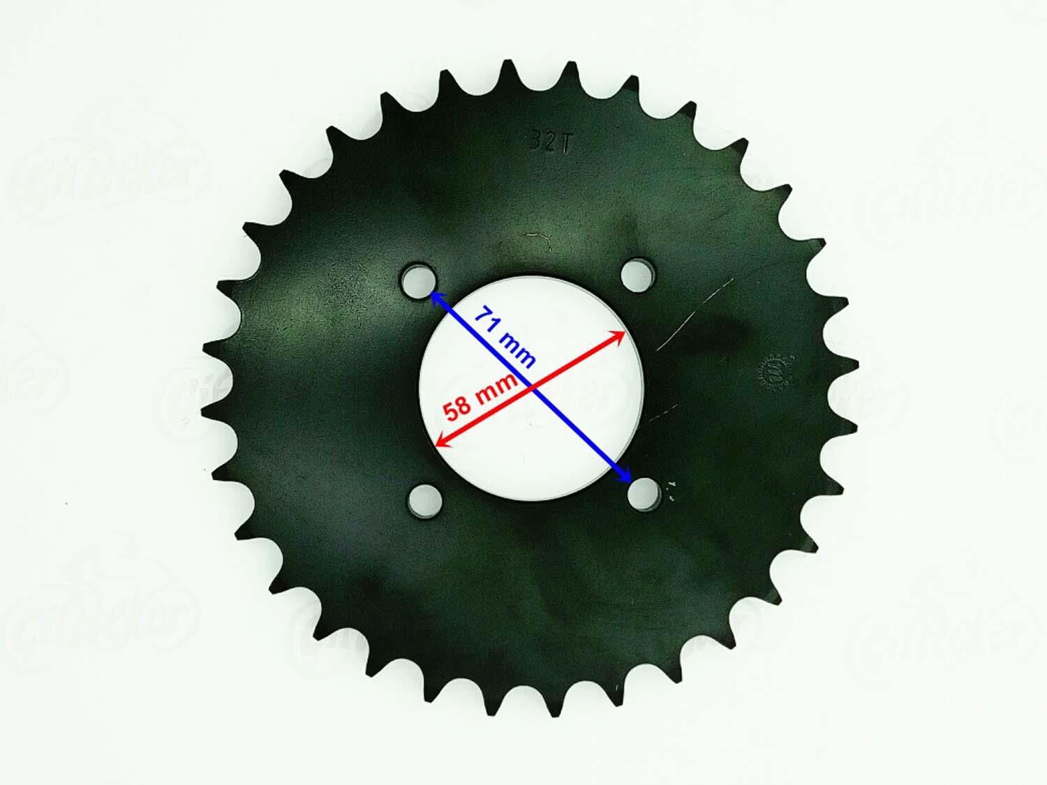 Atv Arka Dişli 530-32T İç 58 Mm 4 Delikli Ind Öm