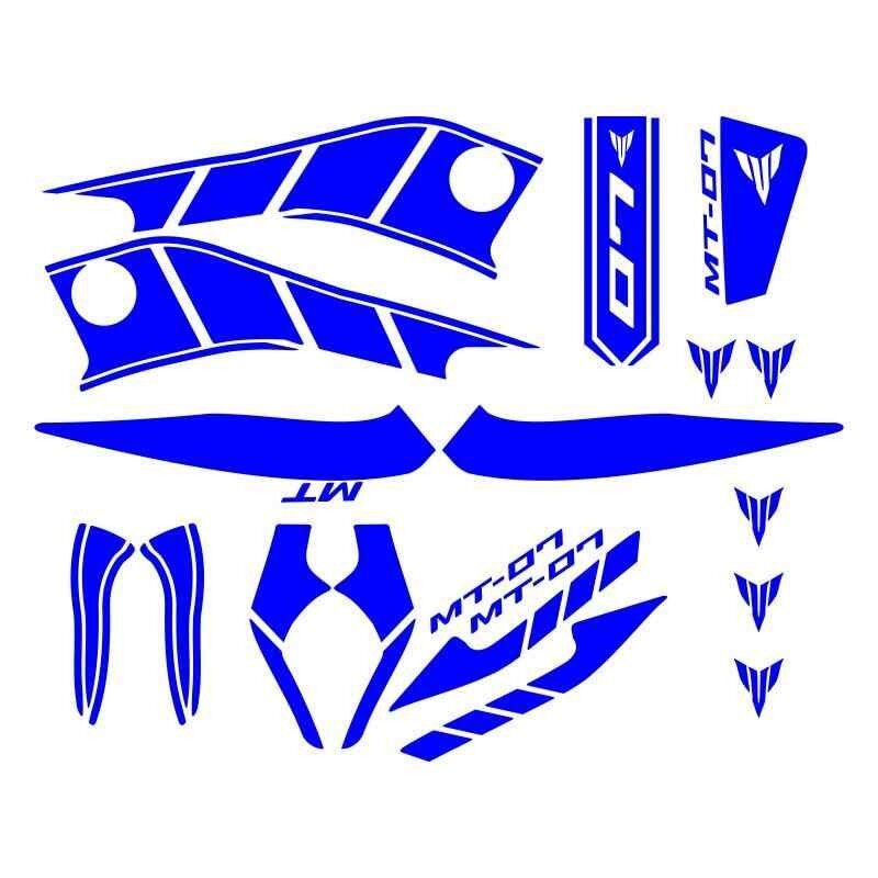 Yamaha Mt07 2014 - 2017 Uyumlu Mavi Sticker Set