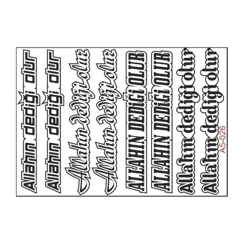 A5 Sticker 038 Tek Paket Çoklu