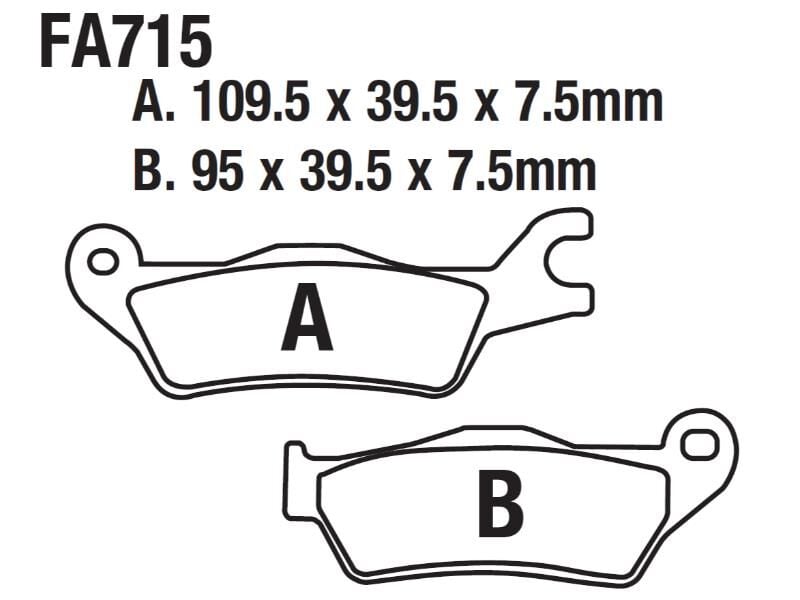 Ön Fren Disk Balatası Fa715 Suzuki Gsx-R 125, Gsx-S 125 (17-23)