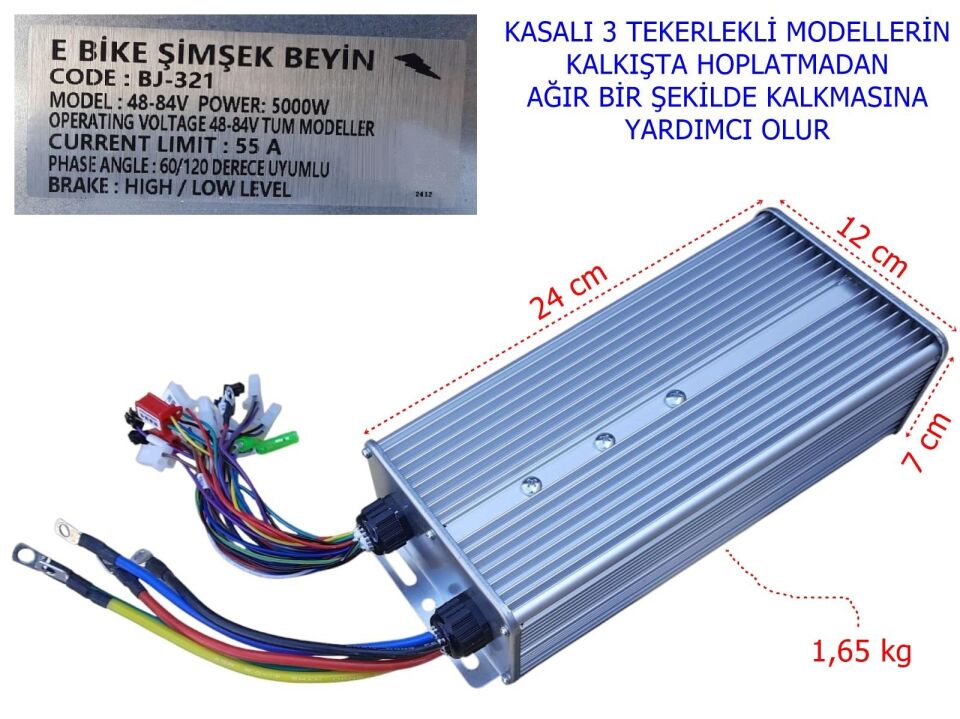 E-Bis Hız Kontrol Cdi Akıllı Beyin 48-84V 5000W 55A Geniş Kasa