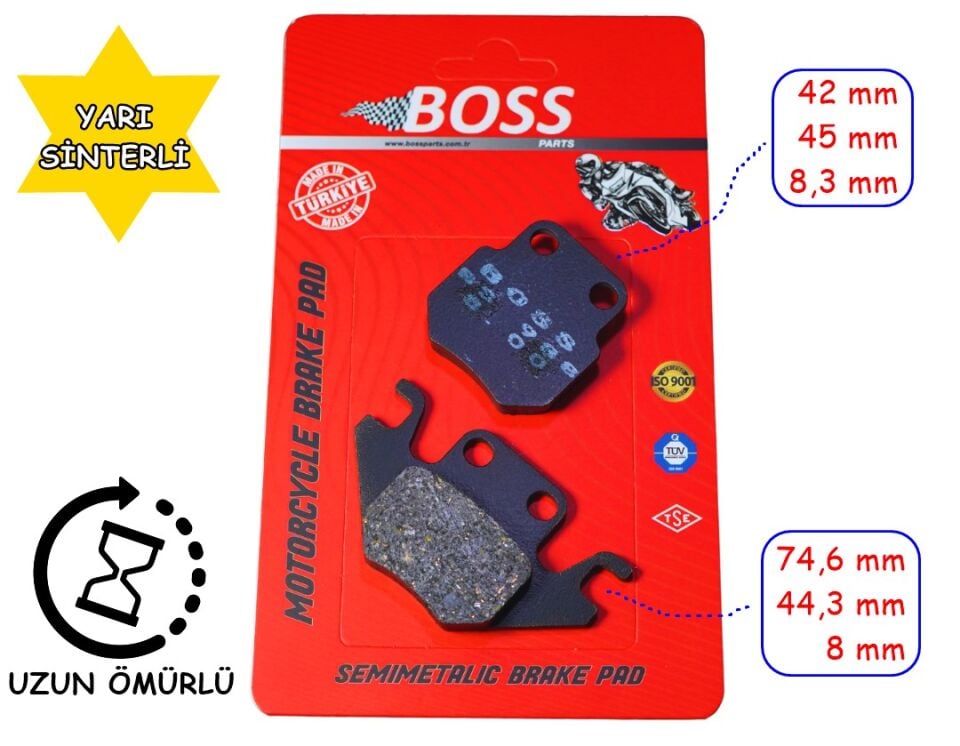 Rks Arka Disk Fren Balatası Boss Bs988 Des 125 Ltm Ltr Vps